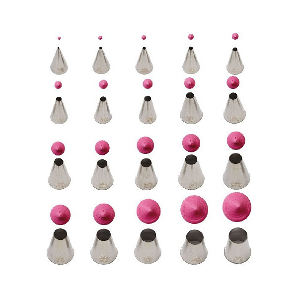 Cornetti grandi rotondi vari in acciaio inox Decora