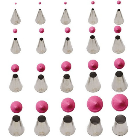 Cornetti grandi rotondi vari in acciaio inox Decora