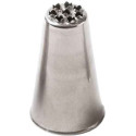 Cornetto multiforo 234 inox Decora: bocchetta in acciaio inox senza punti di saldatura di ø2,5xh4 cm confezionato in blister