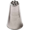 Cornetto multiforo 234 inox Decora: bocchetta in acciaio inox senza punti di saldatura di ø2,5xh4 cm confezionato in blister Cornetto multiforo 234 inox Decora: bocchetta in acciaio inox senza punti di saldatura di ø2,5xh4 cm confezionato in blister