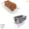 Foret Silikomart 2 stampi silicone grigio con supporto in plastica per pila di tronchi di legna 24x10xh8,2 cm Foret Silikomart 2 stampi silicone grigio con supporto in plastica per pila di tronchi di legna 24x10xh8,2 cm