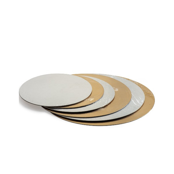 Da ø20 a ø40 cm disco sottotorta accoppiato oro e argento h0,15 cm Decora