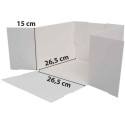 Scatola quadrata per dolci con coperchio di base 26,5x26,5 cm ed h15 cm, in cartoncino bianco da Decora