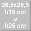 h15 o h25 cm Scatola quadrata per dolci con coperchio 26,5x26,5 cm in cartoncino bianco Decora