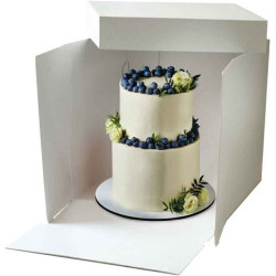 Da h15 a h30 cm scatola quadrata per dolci con coperchio 30x30 cm in cartoncino bianco Decora