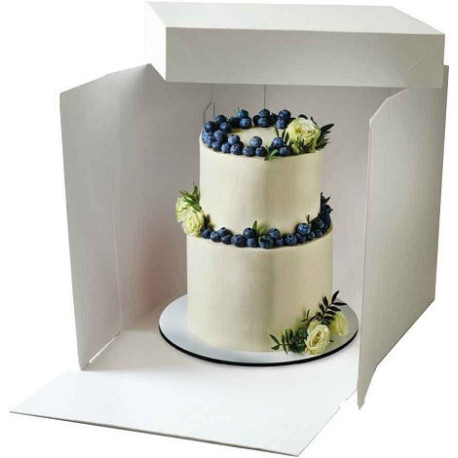 Scatola quadrata per dolci con coperchio 40,5x40,5xh40 cm in cartoncino bianco Decora Scatola quadrata per dolci con coperchio 40,5x40,5xh40 cm in cartoncino bianco Decora