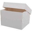 Scatola quadrata per dolci con coperchio 40,5x40,5xh40 cm in cartoncino bianco Decora
