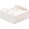 Scatola per torta rettangolare con manico 21x36xh12 cm in cartoncino bianco da Decora