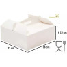 Scatola rettangolare con manico 21x36xh12 cm, per torta e dolci in cartoncino bianco per alimenti da Decora