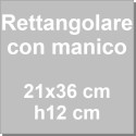 Scatola per torta rettangolare con manico 21x36xh12 cm in cartoncino bianco da Decora