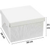 Scatola rigida quadrata per torte alte 36x36xh25 cm con coperchio in cartoncino bianco rigido e rigato da Decora Scatola rigida quadrata per torte alte 36x36xh25 cm con coperchio in cartoncino bianco rigido e rigato da Decora