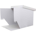 Scatola rigida quadrata per torte alte 36x36xh25 cm con coperchio in cartoncino bianco rigido e rigato da Decora