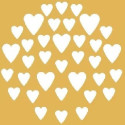 Stencil cuore Silikomart stampo silicone giallo decoro cuori ⌀100xh1 mm - set 2 pz