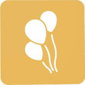 Set 2 stencil palloncino Silikomart stampo silicone giallo decoro palloncini 119x62xh1 mm