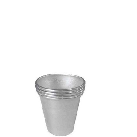 Set 5 formine per babà mignon in alluminio puro professionale di diametro 3,5 x h 4 cm