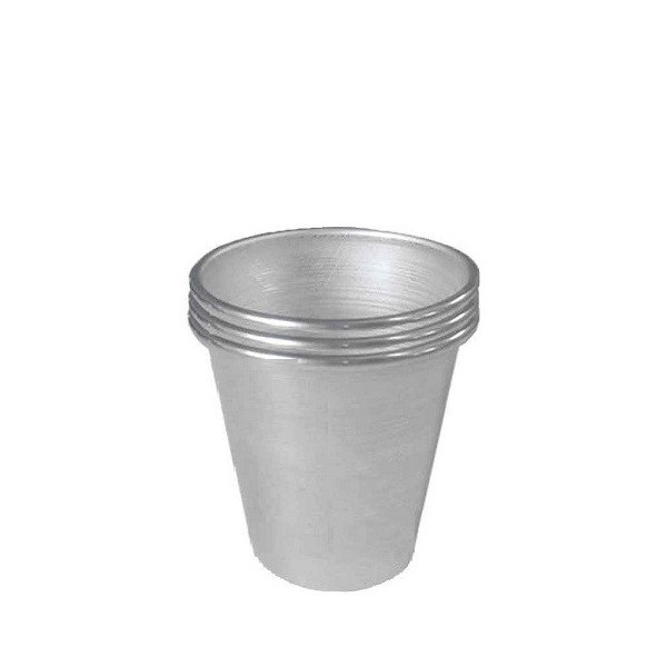 Set di 3 formine per babà grande: stampi da forno, in alluminio professionale di diametro 7 cm ed altezza 8 cm