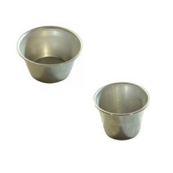 Formina mini timballo tipo mini muffin e mini creme caramel in alluminio di ø7,5xh6 cm o ø8xh4,5 cm