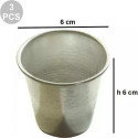 Set di 3 formine per babà medi: stampi da forno, in alluminio puro professionale di diametro 6 cm, altezza 6 cm