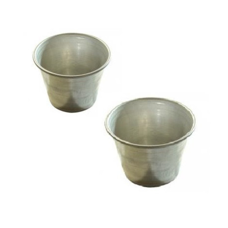Formina timballo tipo muffin e creme caramel in alluminio di dimensioni ø8,5xh6,5 cm o ø9,5xh7,5 cm