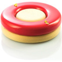 Kit Game 1200 Silikomart: set 2 stampi in silicone bianco per torta tonda ad incastro verticale di ø18xh2 cm