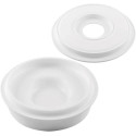 Kit Game 1200 Silikomart: set 2 stampi in silicone bianco per torta tonda ad incastro verticale di ø18xh2 cm