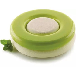 Kit Game 1200 Silikomart: set 2 stampi in silicone bianco per torta tonda ad incastro verticale di ø18xh2 cm