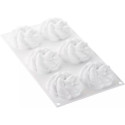 Fleur 90 Silikomart: stampo in silicone bianco per 6 fiori di ø9,9xh3,5 cm
