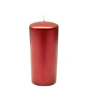 Candela a colonna decorativa di colore rosso metallizzato ø5ch10 cm