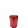 Candela a colonna decorativa di colore rosso metallizzato ø5ch6 cm Candela a colonna decorativa di colore rosso metallizzato ø5ch6 cm