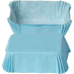Confezione da 36 pirottini azzurri per mini plumcake in carta da forno da 8x5xh3,2 cm di Decora