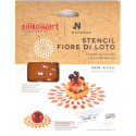 Stencil fiore di loto Silikomart: stampo in silicone giallo per decori a forma di fiore di loto ⌀100 h 1 mm - set 2 pz