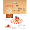 Stencil fiore di loto Silikomart: stampo in silicone giallo per decori a forma di fiore di loto ⌀100 h 1 mm - set 2 pz