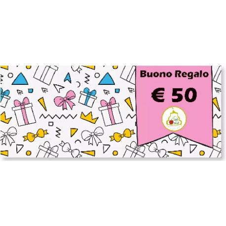 Buono Regalo del valore di 50€ utilizzabile tutto il catalogo Cakeitalia.it Buono Regalo del valore di 50€ utilizzabile tutto il catalogo Cakeitalia.it