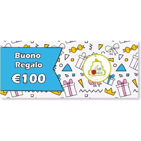 Buono Regalo del valore di 100€ utilizzabile tutto il catalogo Cakeitalia.it Buono Regalo del valore di 100€ utilizzabile tutto il catalogo Cakeitalia.it