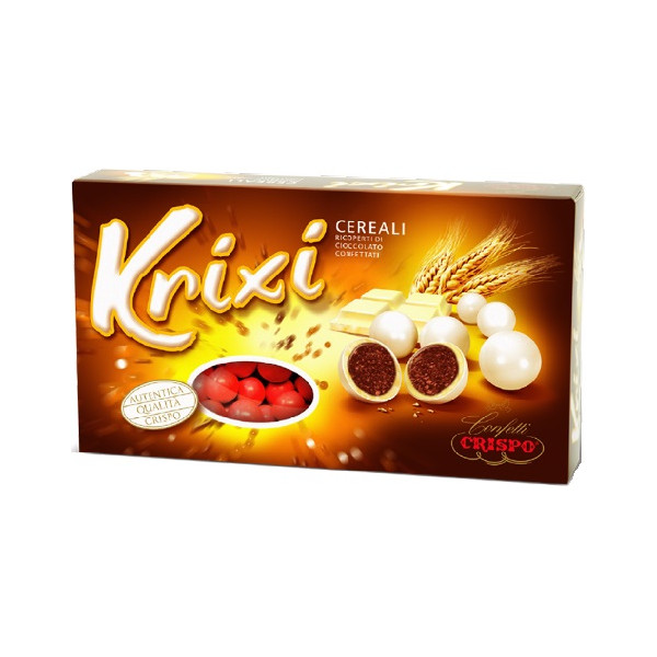 Krixi Rosso Laurea Crispo: 900 g di confetti rossi tondi ai cereali