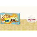 Krixi celeste Crispo 900 g: confetti celesti tondi con croccanti cereali ricoperti di cioccolato bianco