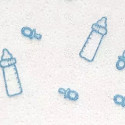 Velo in organza floccato con biberon Celeste 50pz