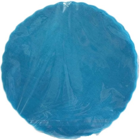 Velo Tulle Orlato Turchese in confezione da 50 veli di diametro 24 cm