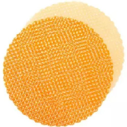 50 Veli Tulle Orlato color Arancione diametro 24 cm con piccoli pois bianchi