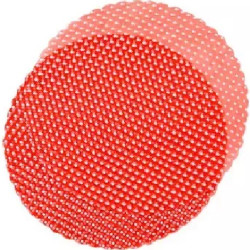 50 Veli Tulle Orlato color Rosso diametro 24 cm con piccoli pois bianchi