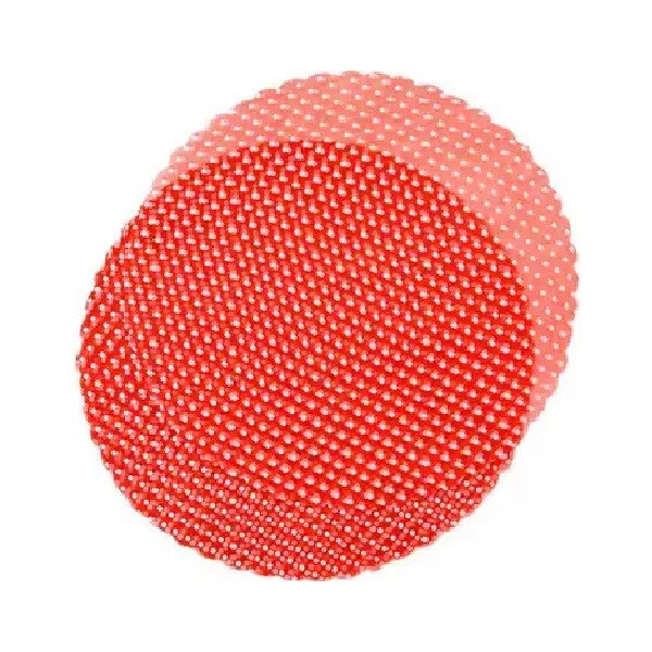 50 Veli Tulle Orlato color Rosso diametro 24 cm con piccoli pois bianchi
