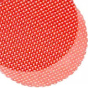 50 Veli Tulle Orlato color Rosso diametro 24 cm con piccoli pois bianchi