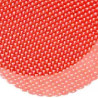 50 Veli Tulle Orlato color Rosso diametro 24 cm con piccoli pois bianchi