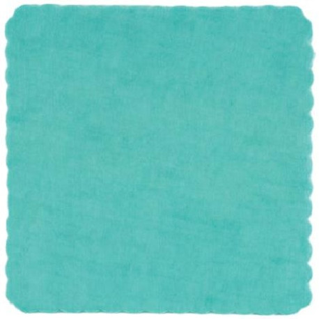 Velo Tulle Orlato Quadrato Tiffany in confezione da 50 veli da 24x24 cm