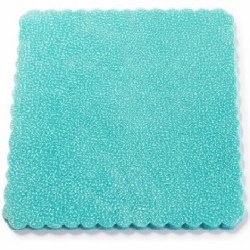 Velo Fata in Tulle Orlato Quadrato Tiffany a Pois puntinato in confezione da 50 veli da 24x24 cm