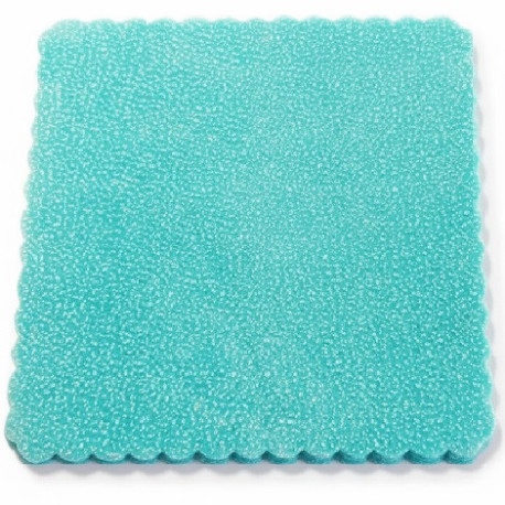 Velo Fata in Tulle Orlato Quadrato Tiffany a Pois puntinato in confezione da 50 veli da 24x24 cm