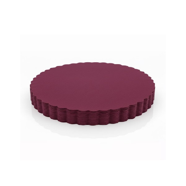 Velo in TNT Orlato Tondo Bordeaux in confezione da 50 veli di diametro 24 cm