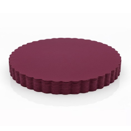 Velo in TNT Orlato Tondo Bordeaux in confezione da 50 veli di diametro 24 cm