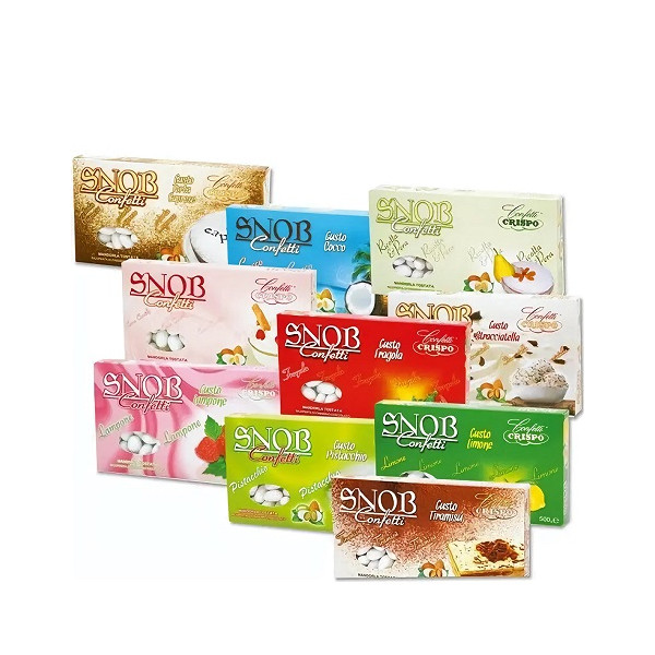 Kit offerta confetti Snob Crispo da 15 Kg, per confettata fino a 30 gusti a scelta, in offerta