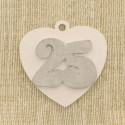 Applicazione in Legno Cuore 25° Argento